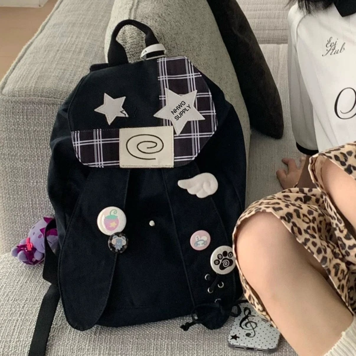 スターラインチェック Y2Kバッグ