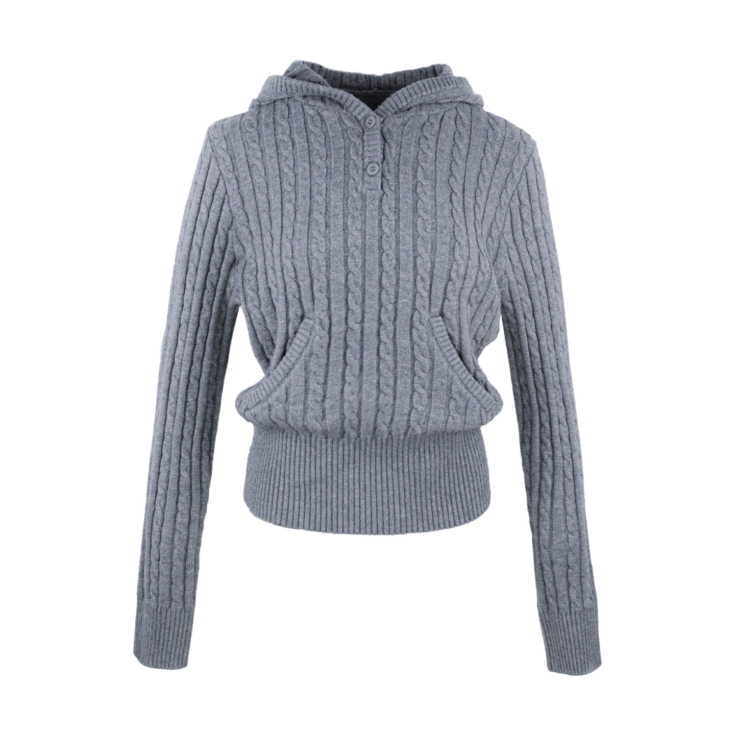 ケーブルニットパーカー