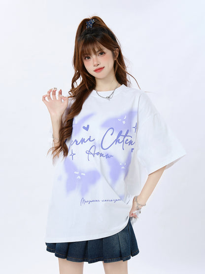 クールバタフライプリントTシャツ ENJ780