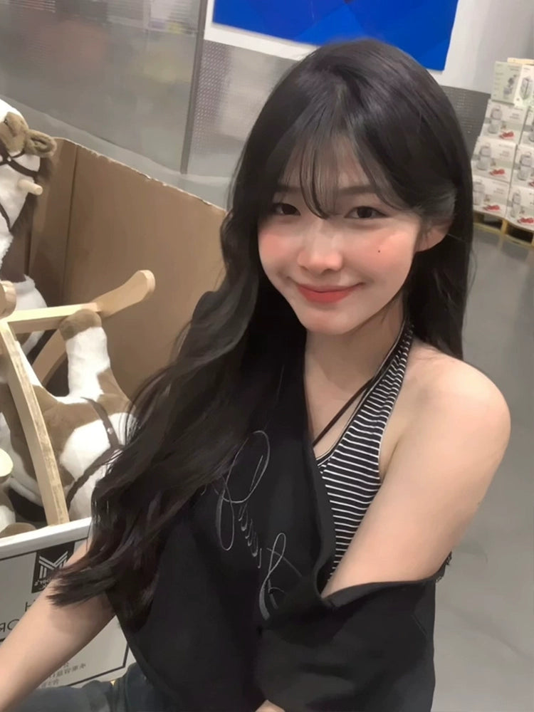 ストライプレイヤードデザインTシャツ