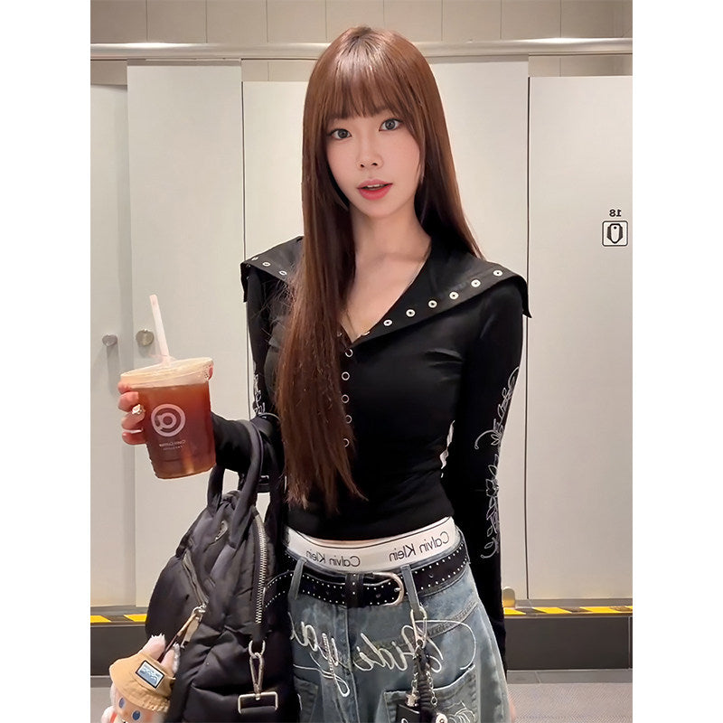 フロントボタン クロスデザイントップス