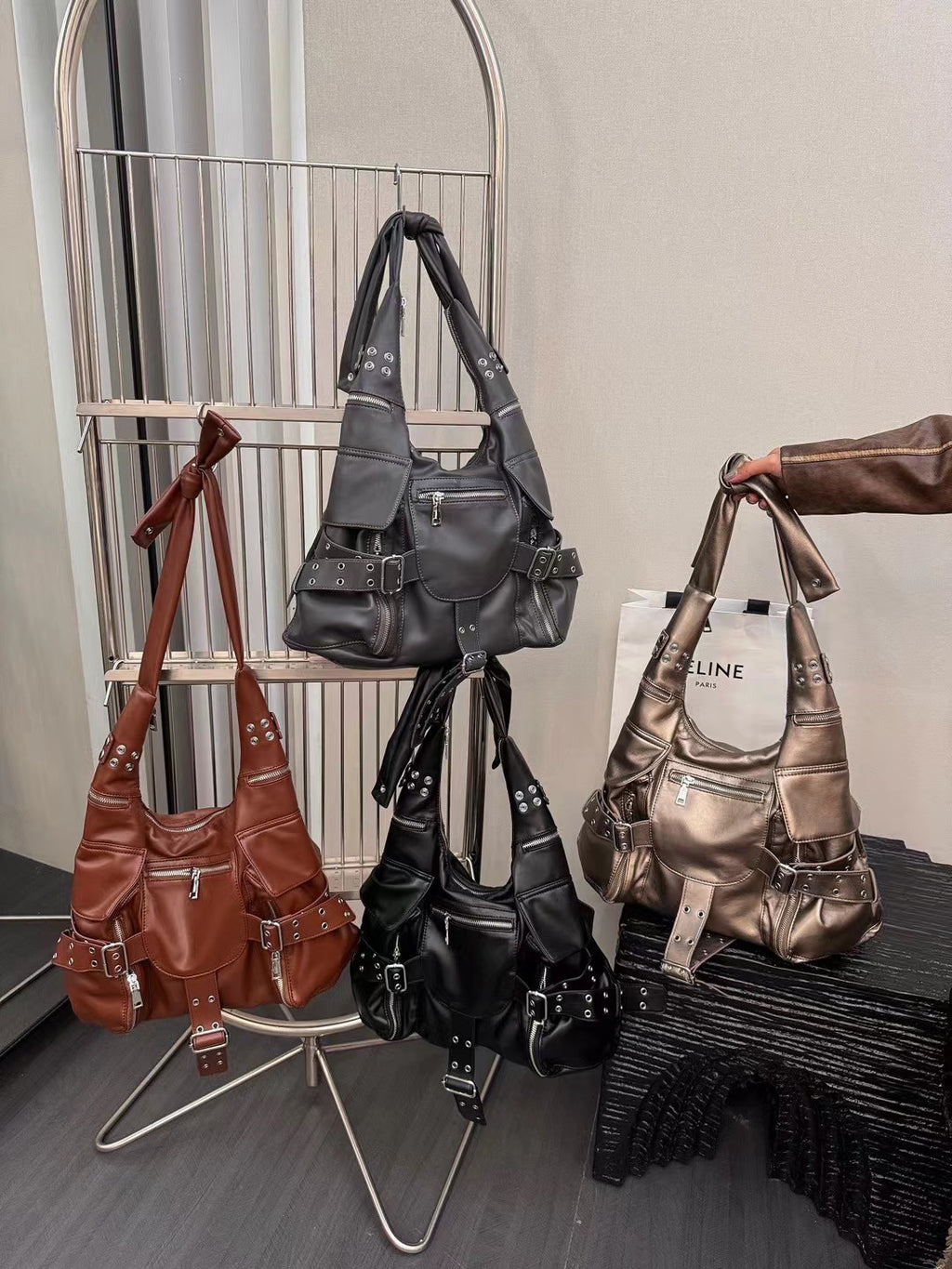 ジップライダースレザーバッグ