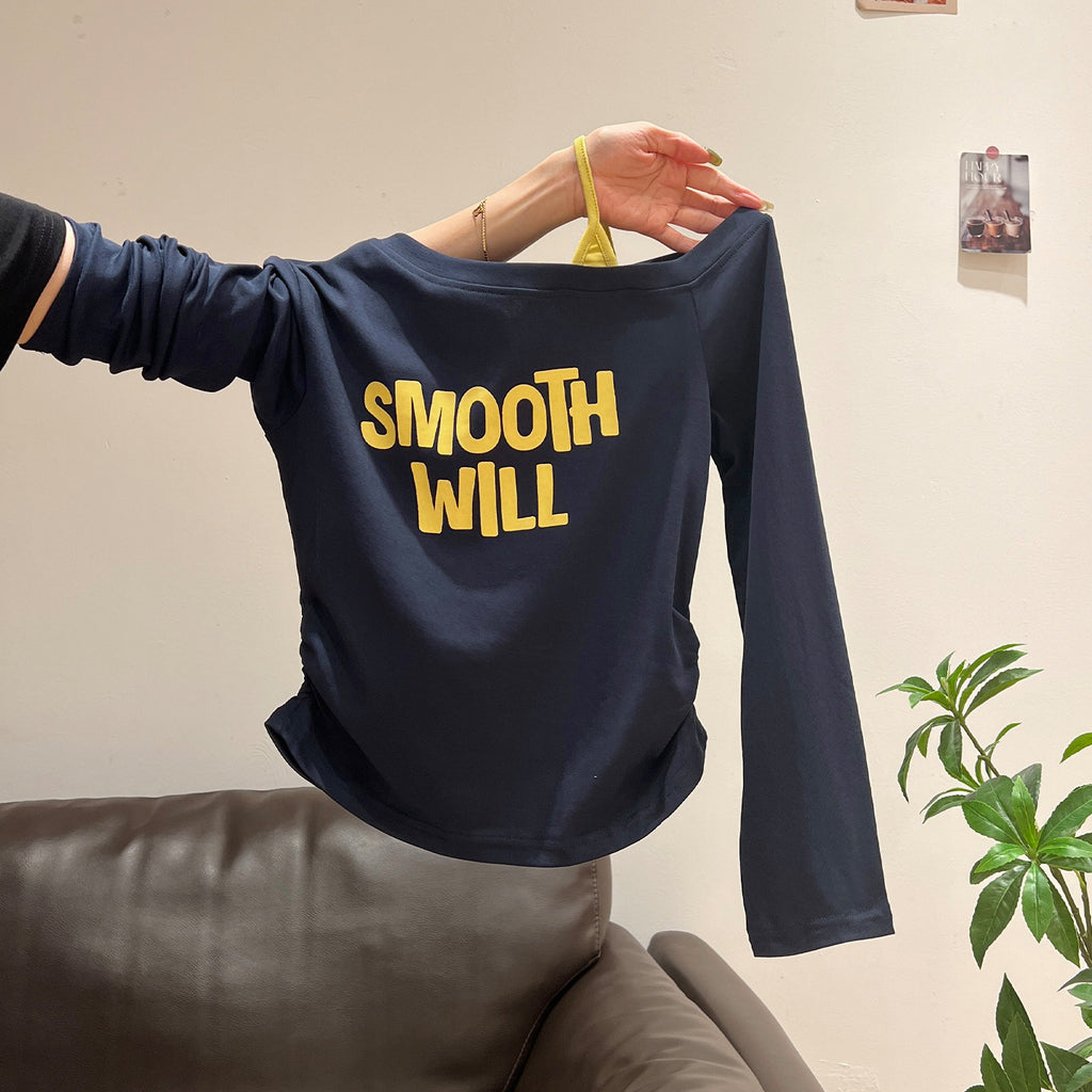 ニュアンスカット ワンショルロゴトップス