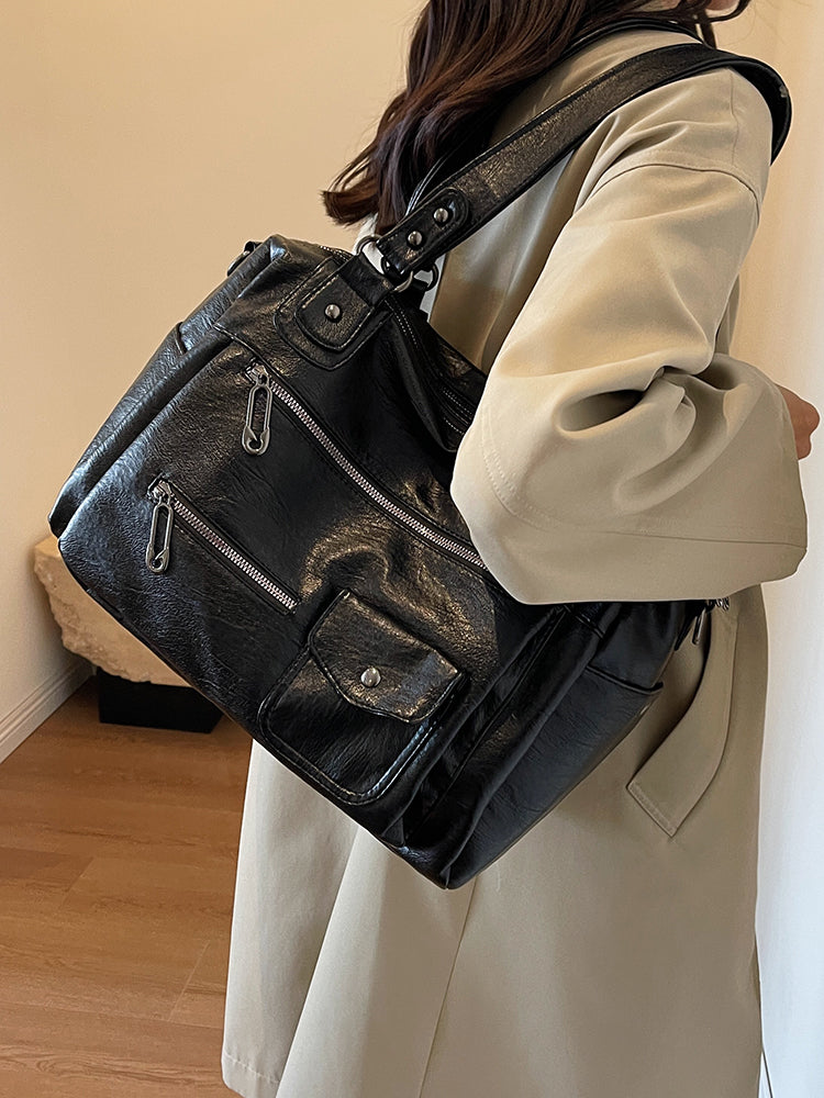 2WAY PUレザーショルダーバッグ