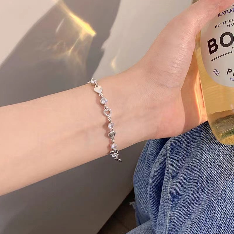 ハートジュエリーチェーンブレスレット