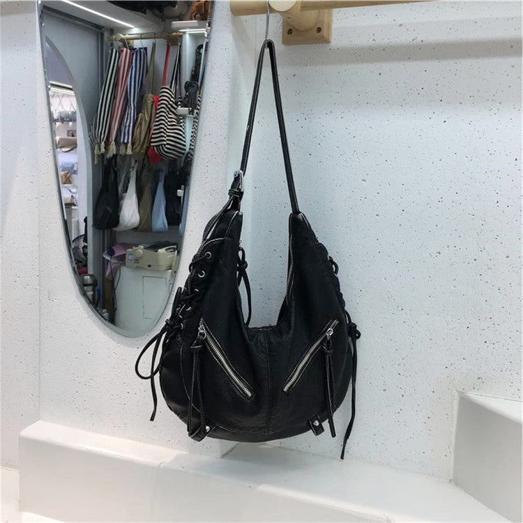 Y2Kジップ ショルダーバッグ