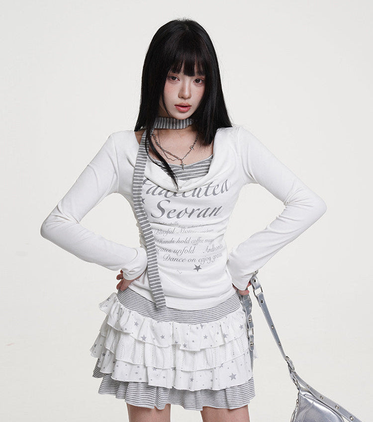 グランジムードネックストラップトップス