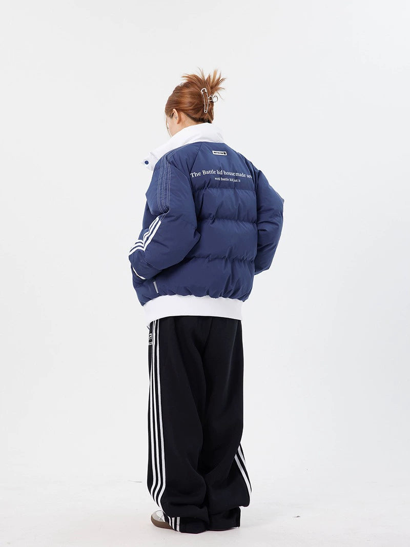 バイカラースポーティダウンジャケット