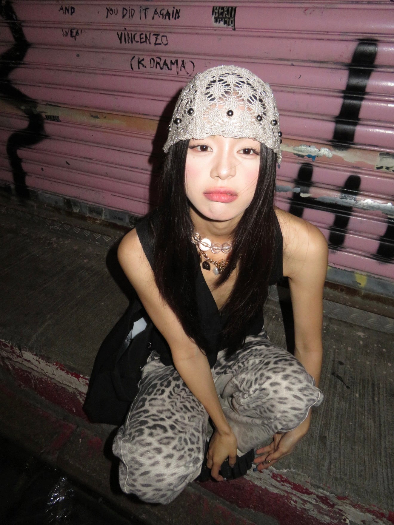 クロシェニットスタッズビーニー