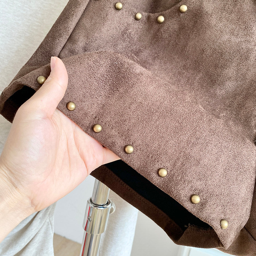 ヴィンテージスタッズレザーショートパンツ