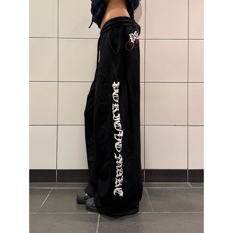 レタリンググラフィック ワイドスウェットパンツ