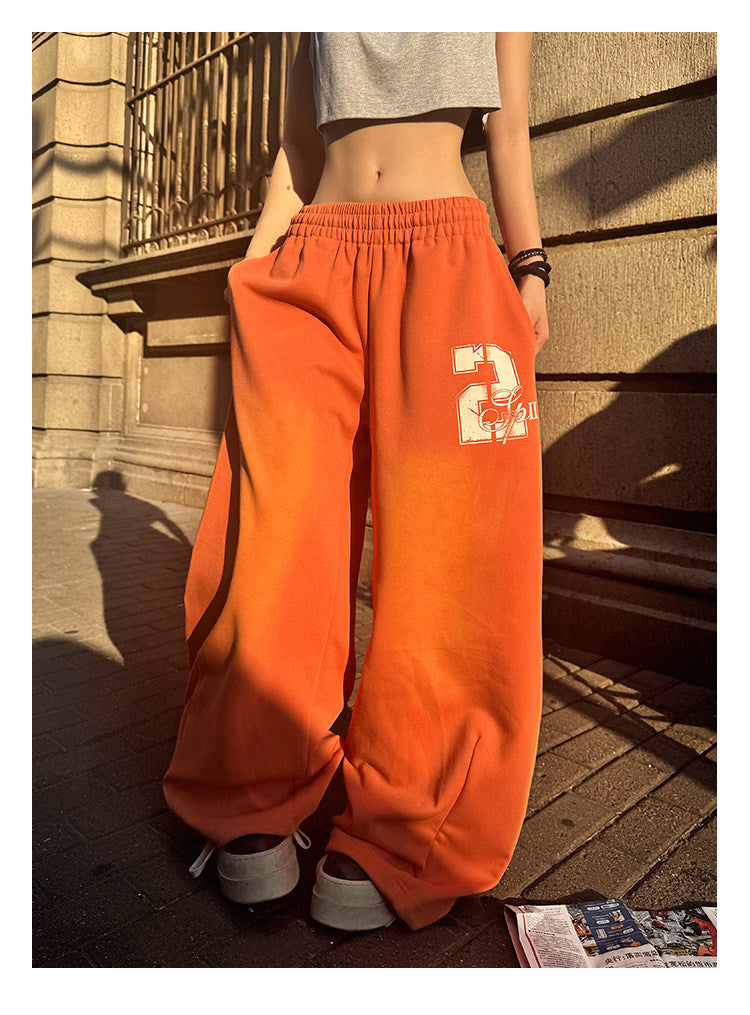 カレッジロゴ ルーズバギーパンツ