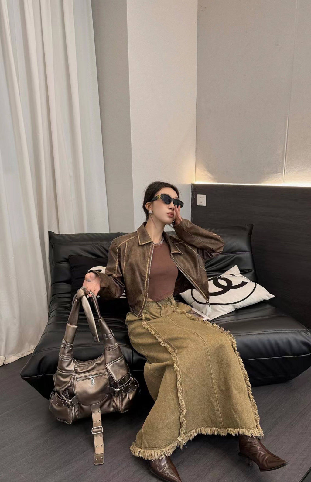 ジップライダースレザーバッグ