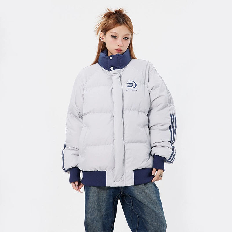 バイカラースポーティダウンジャケット