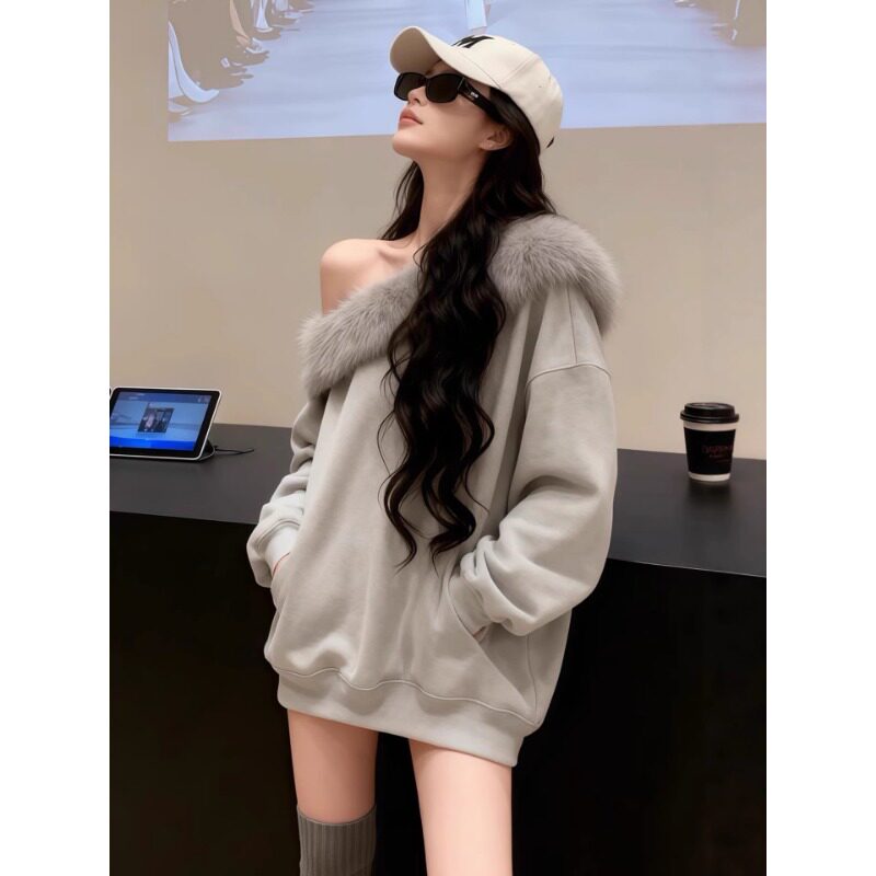 フェザーファー オフショルスウェット