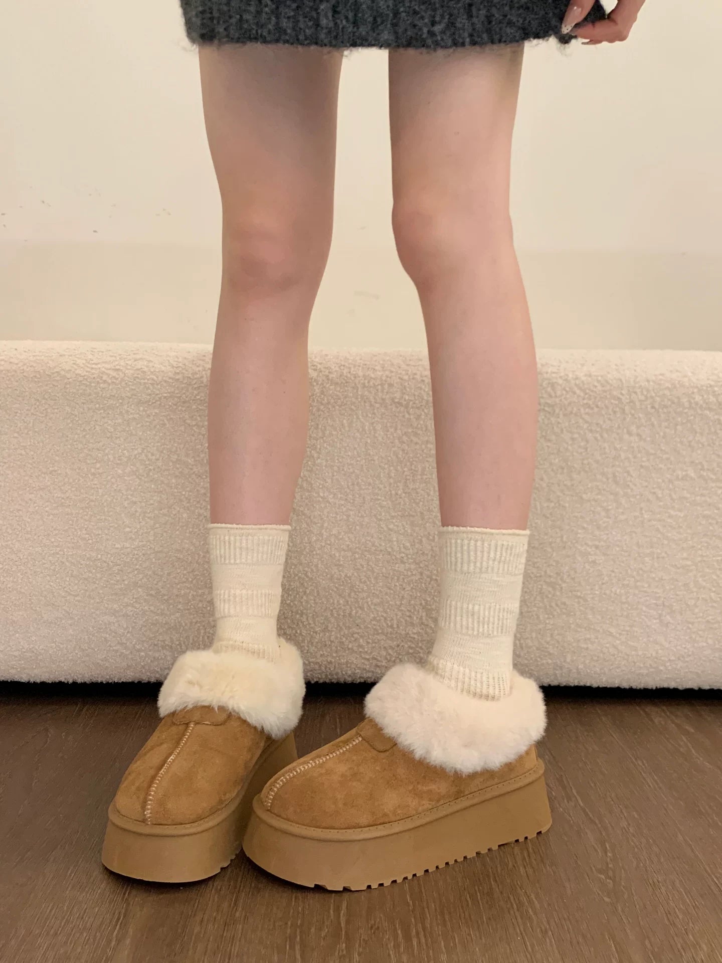 スノーファー ショートブーツ