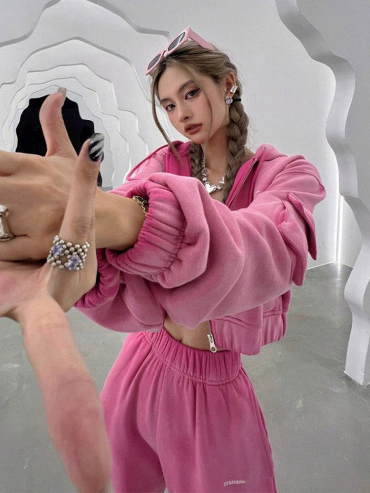 ウォッシュドクロップドスウェットセットアップ KDS310 – 100StarS ウォッシュドクロップドスウェットセットアップ KDS310 – 100StarS