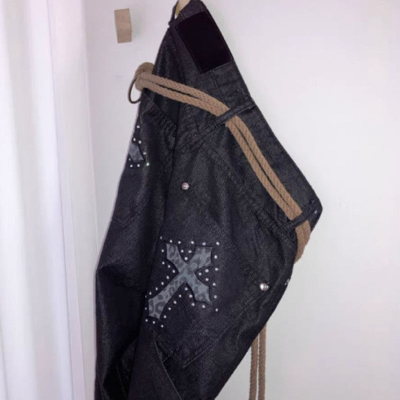 ダーククロス ワイドレッグカーゴデニム