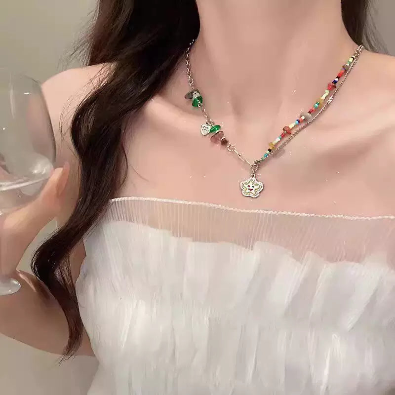 フラワーデザインネックレス