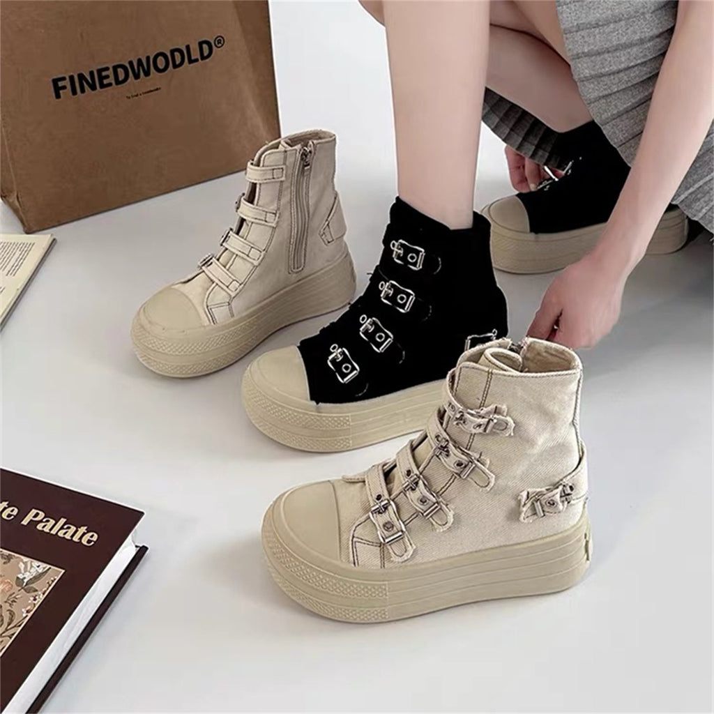 モードストラップ 厚底コンバットブーツ