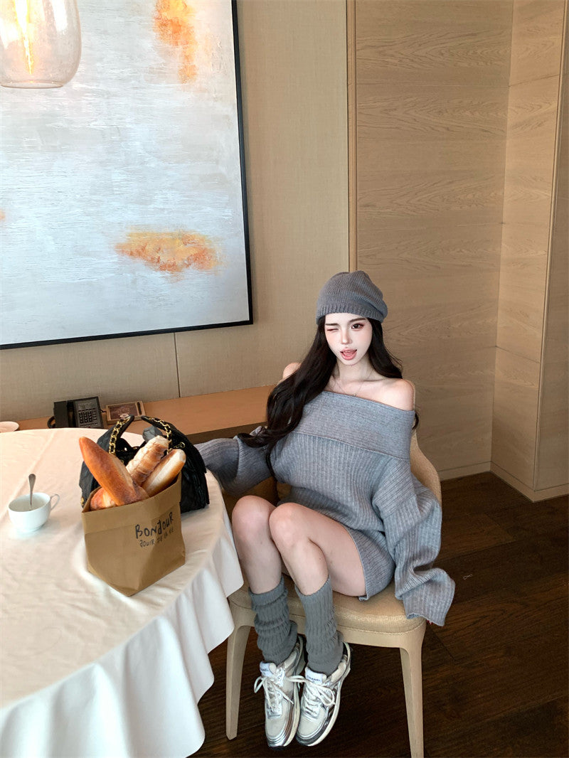 オフショルニットセットアップ