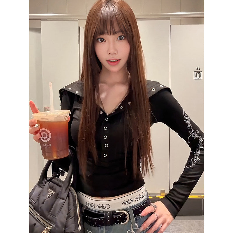 フロントボタン クロスデザイントップス