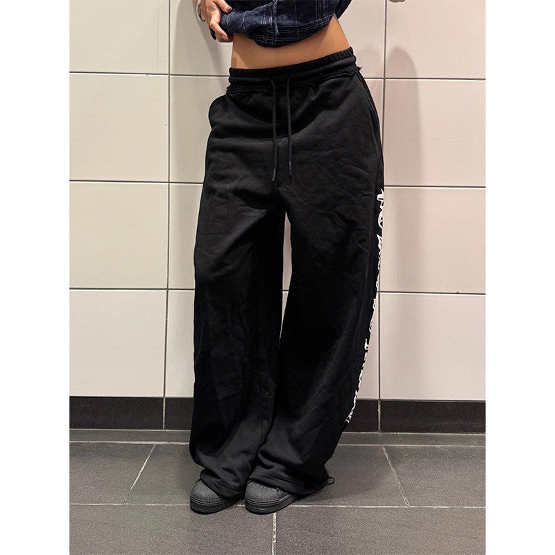 レタリンググラフィック ワイドスウェットパンツ