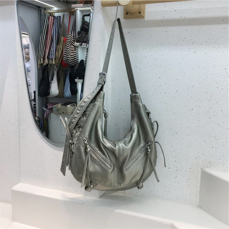 Y2Kジップ ショルダーバッグ