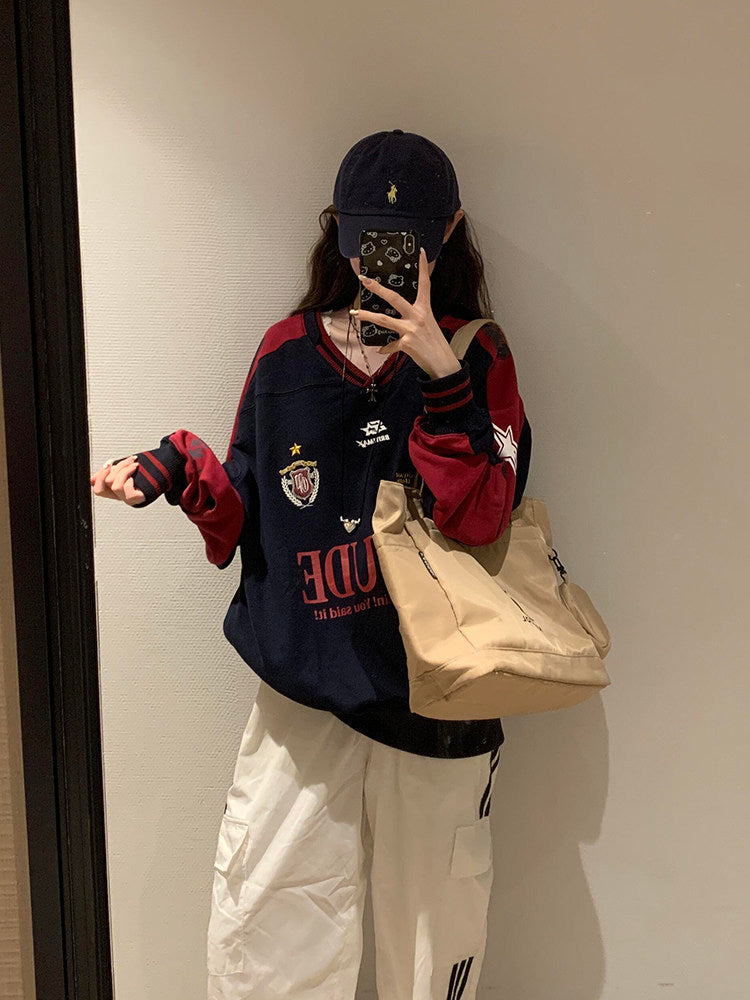 ヴィンテージスポーツバイカラースウェットトップス