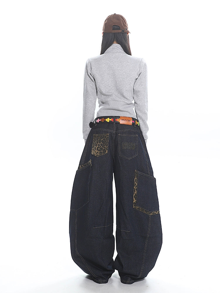 レオパードカーゴバギーデニムパンツ KDS346 – 100StarS