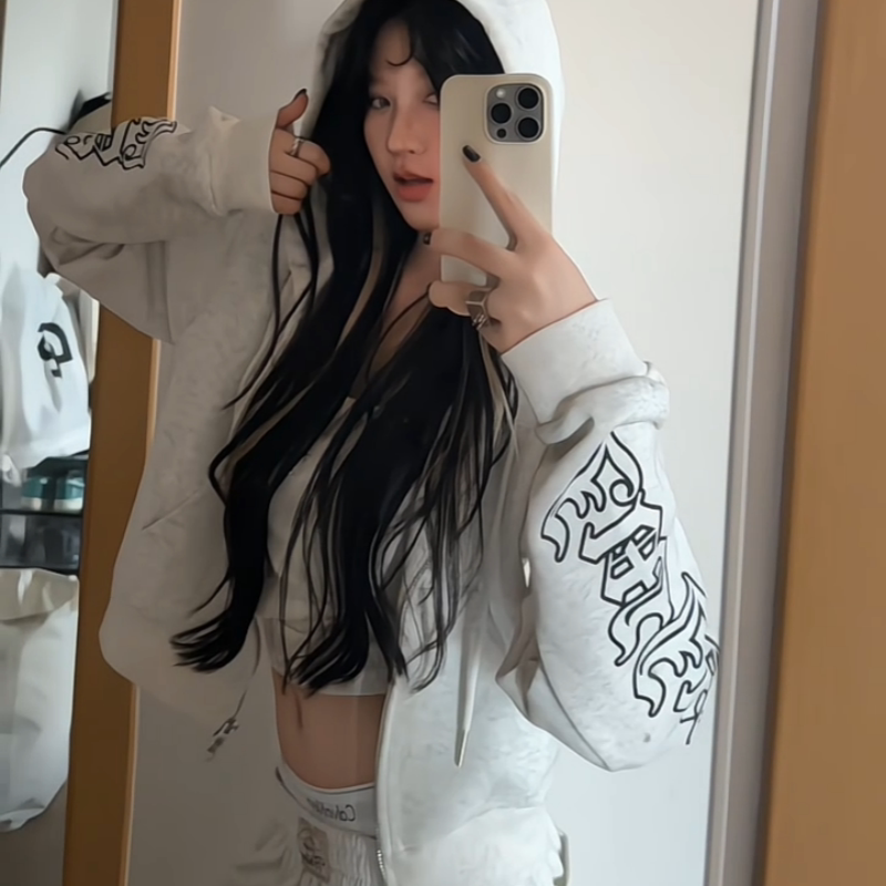 フレイムロゴ クロップドスウェットセットアップ