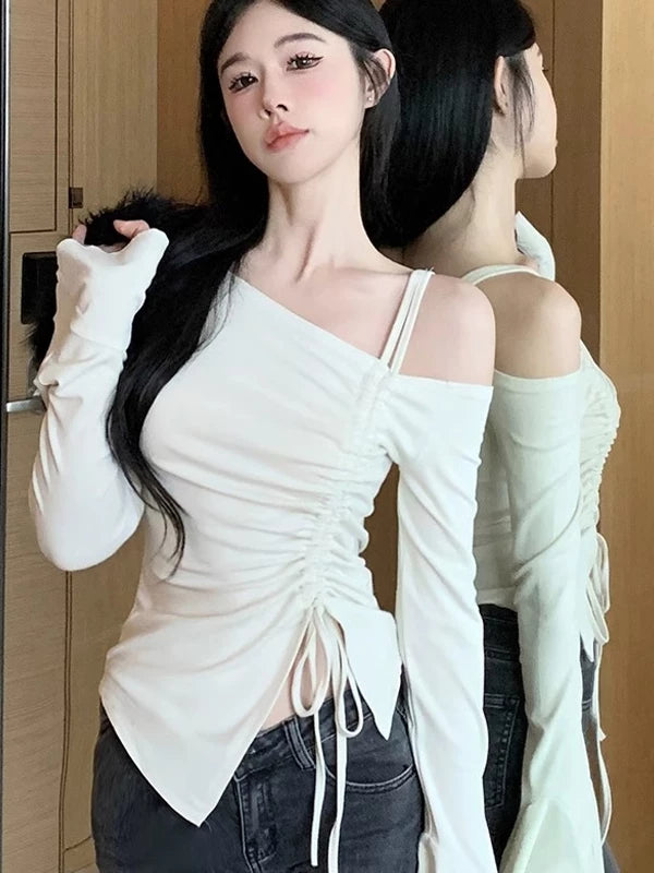 ギャザーオフショルトップス