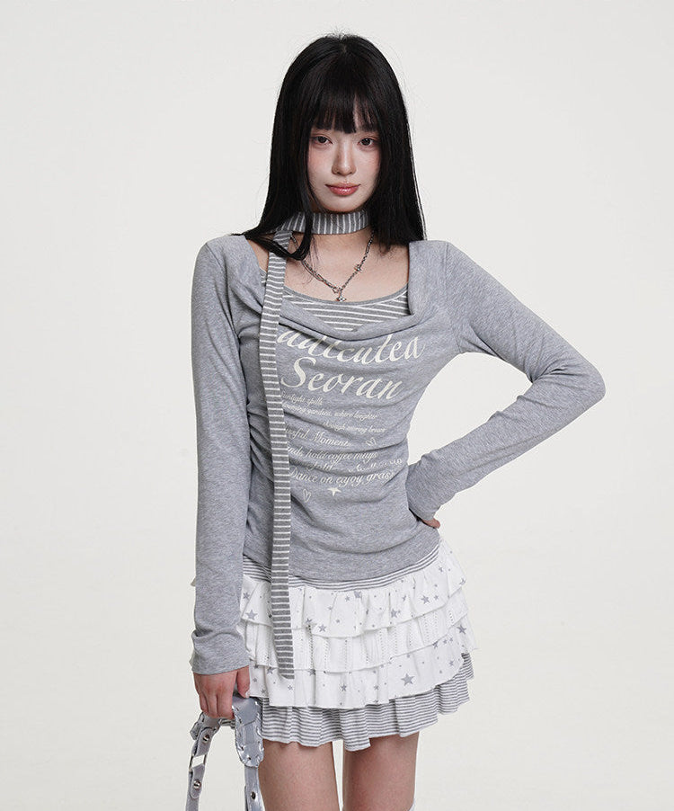 グランジムードネックストラップトップス