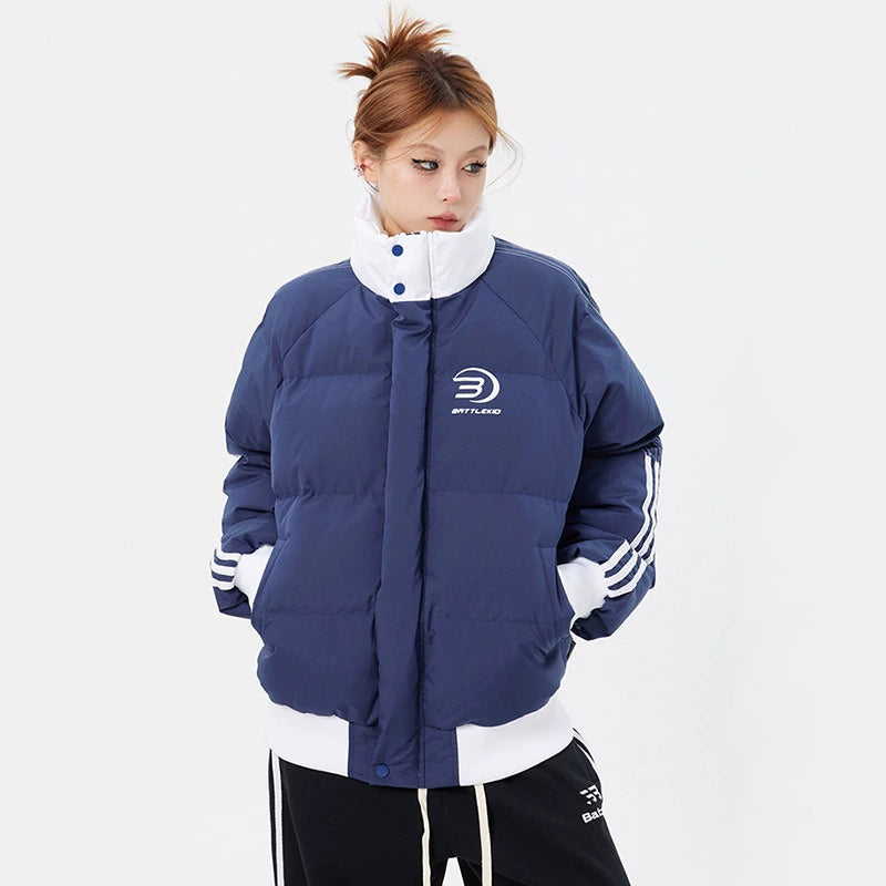 バイカラースポーティダウンジャケット