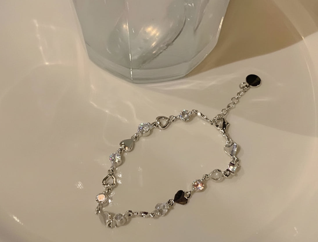 ハートジュエリーチェーンブレスレット