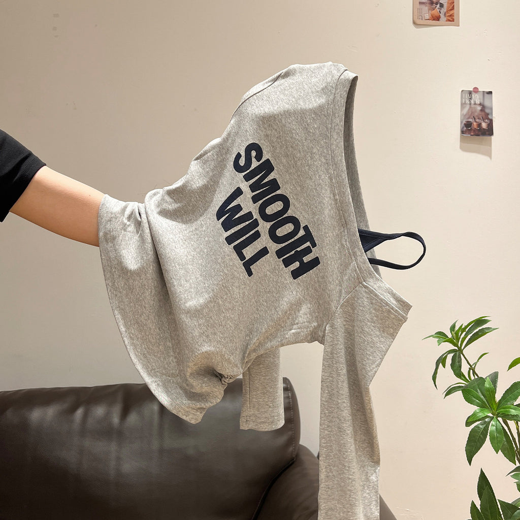 ニュアンスカット ワンショルロゴトップス