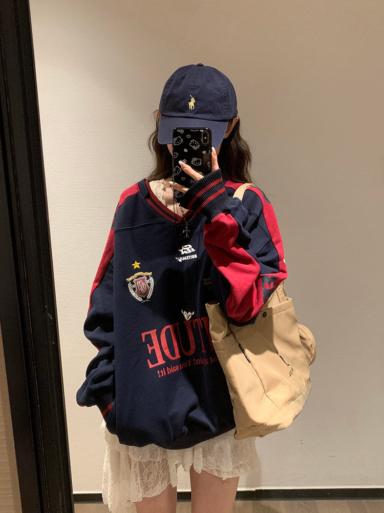 ヴィンテージスポーツバイカラースウェットトップス