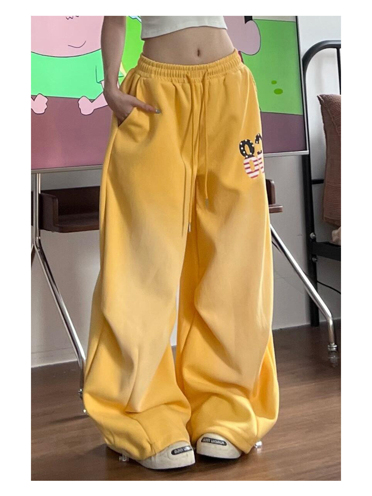 アメリカンテイストワイドスウェットパンツ