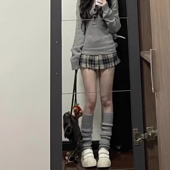 フロントボタンリブニットトップス