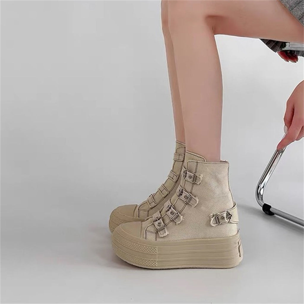 モードストラップ 厚底コンバットブーツ