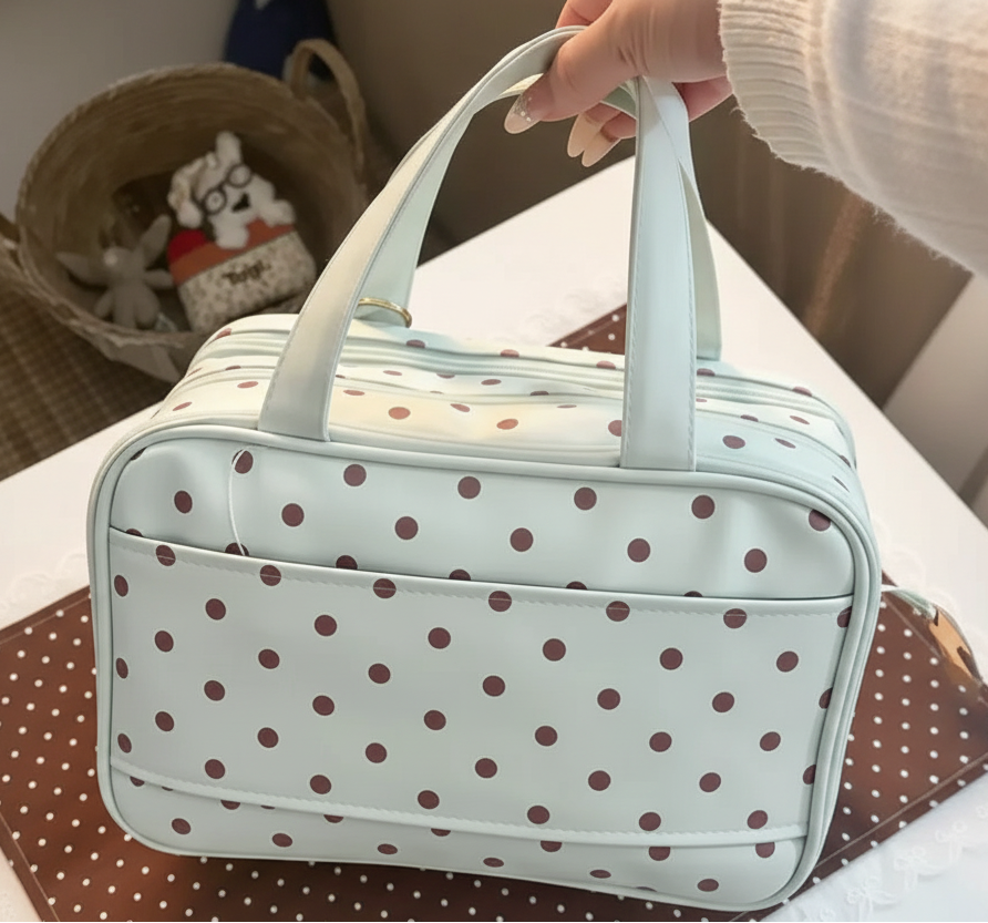 ミントドットトラベルコスメバッグ