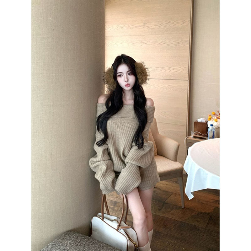 オフショルニットセットアップ