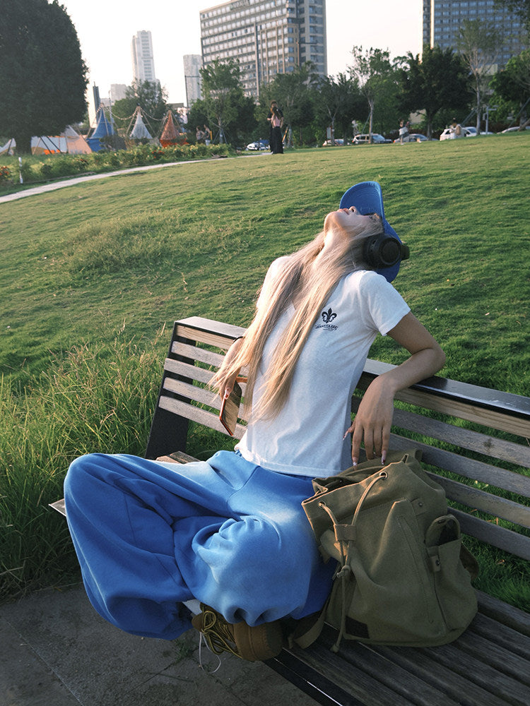 カレッジロゴ ルーズバギーパンツ