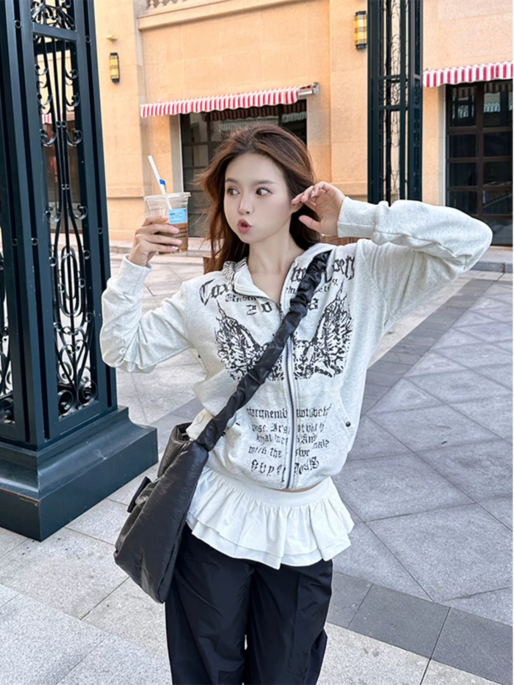 Y２K ヴィンテージ風ジップパーカー