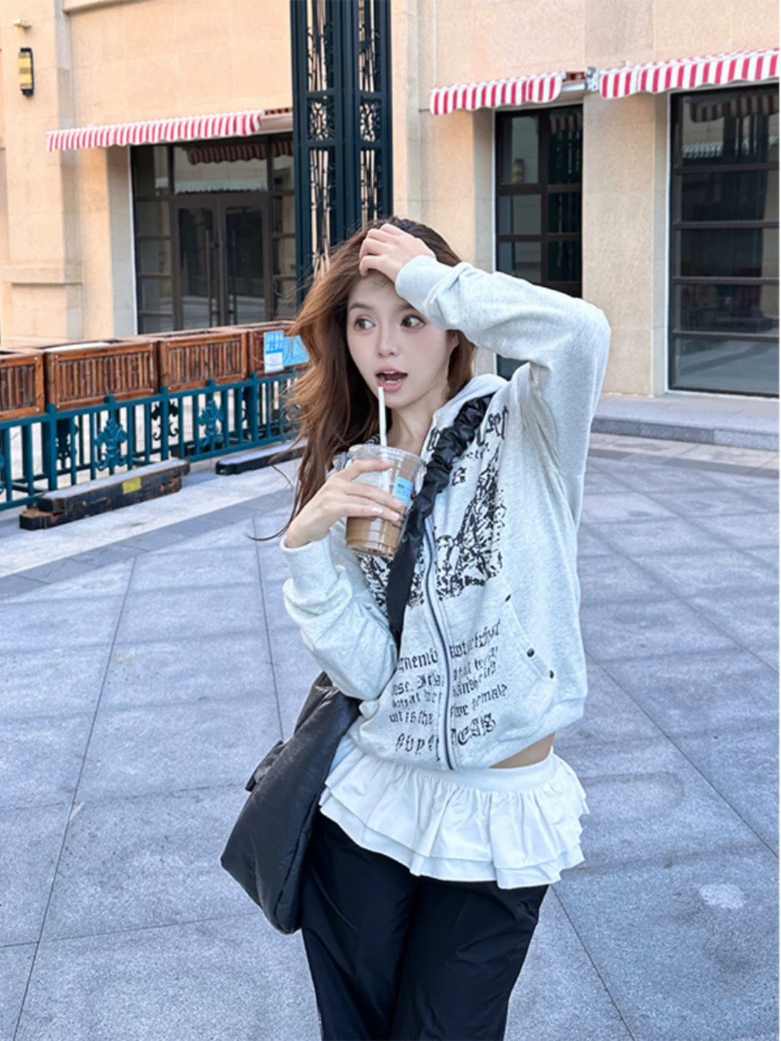 Y２K ヴィンテージ風ジップパーカー