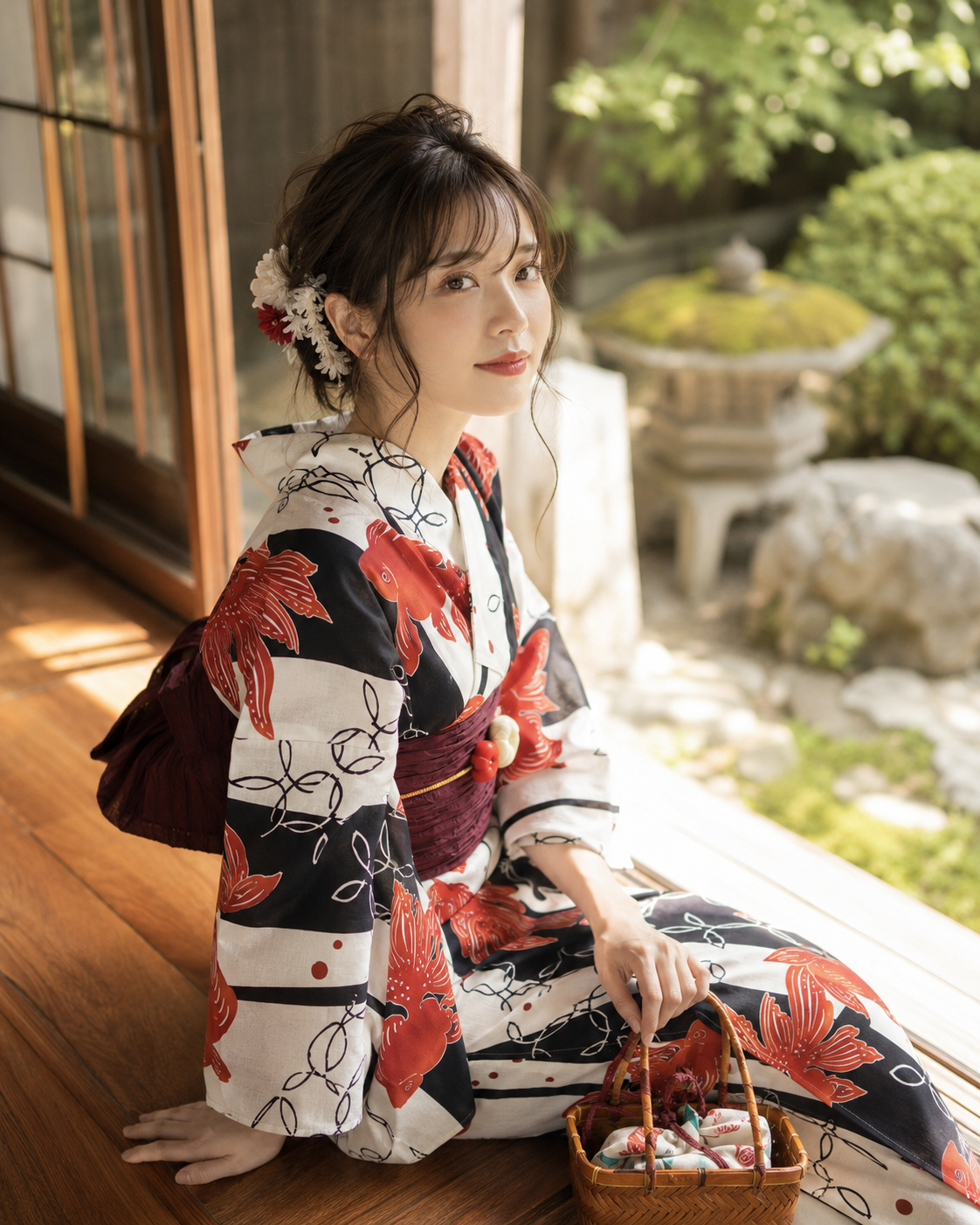 金魚柄フェミニン浴衣セット