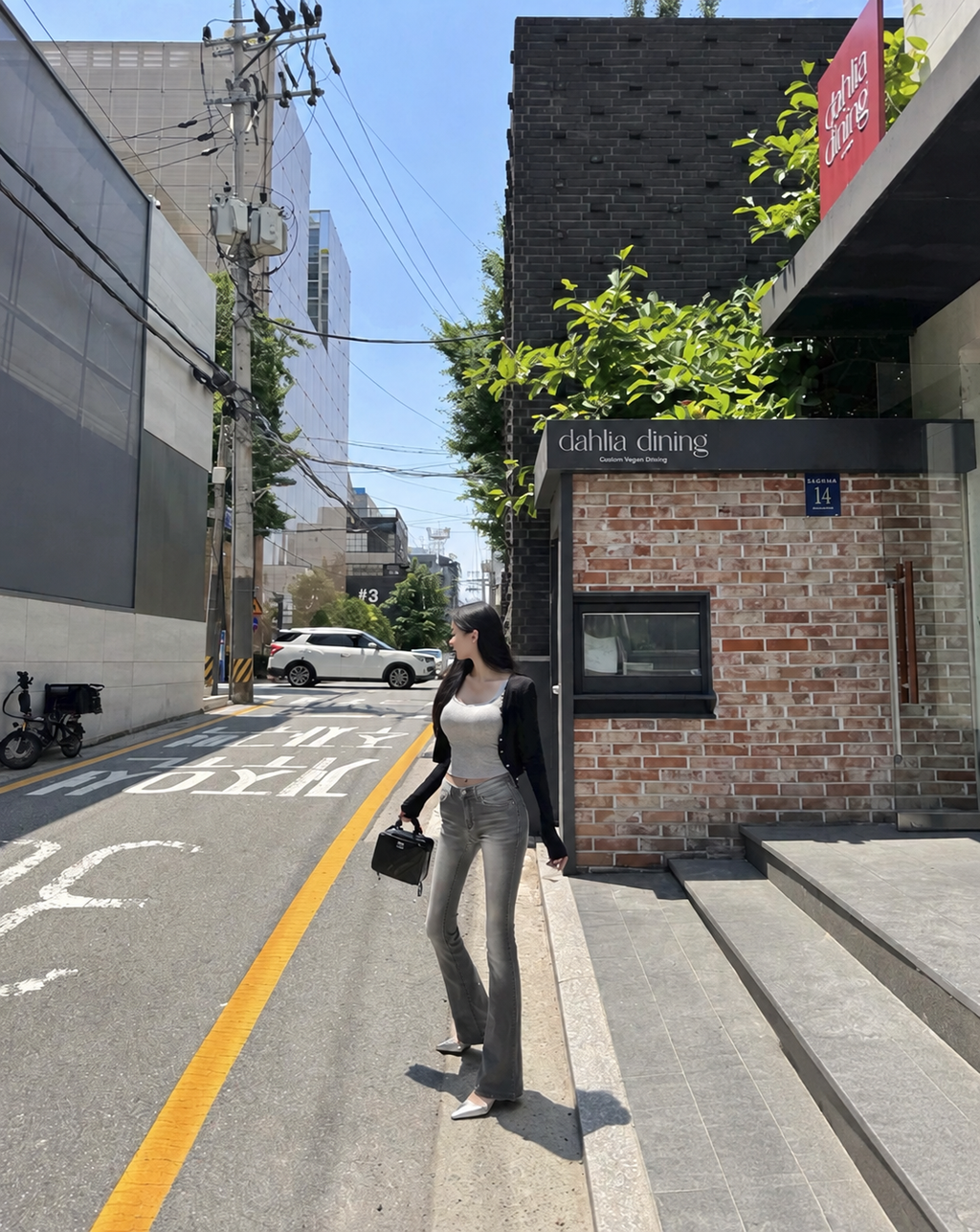 ヴィンテージグレー フレアデニム