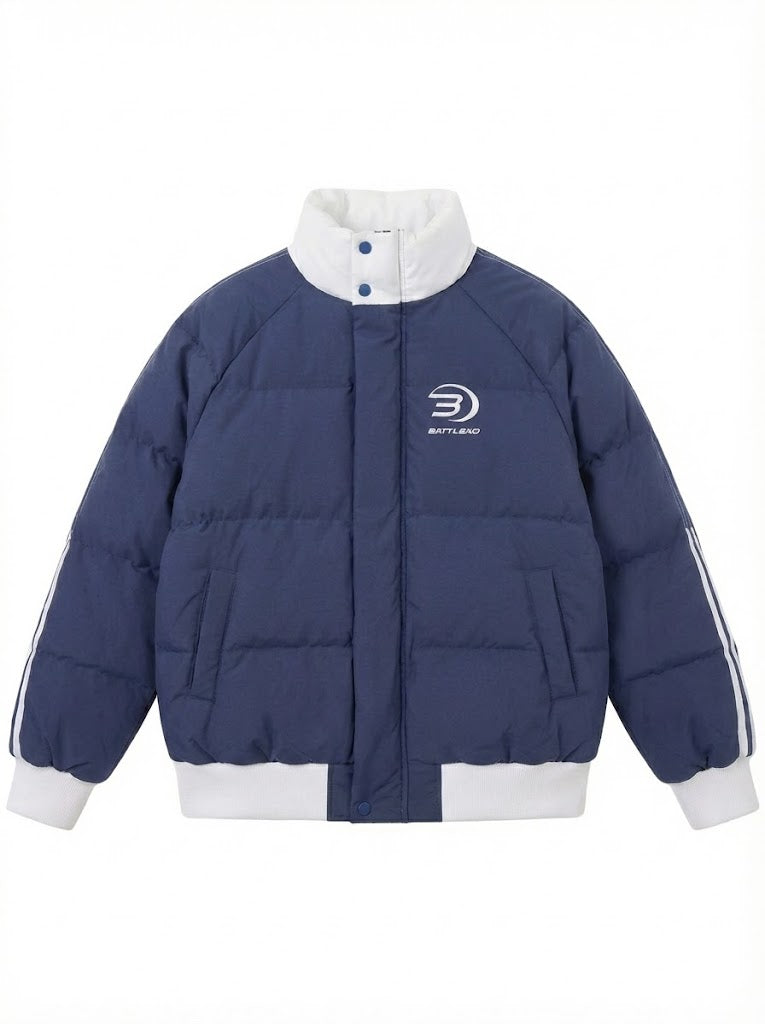 バイカラースポーティダウンジャケット